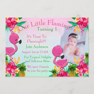 Invitation de partie d'anniversaire de Flamingling