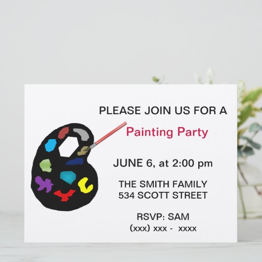 Invitation de partie d'art de peinture (Debout devant)
