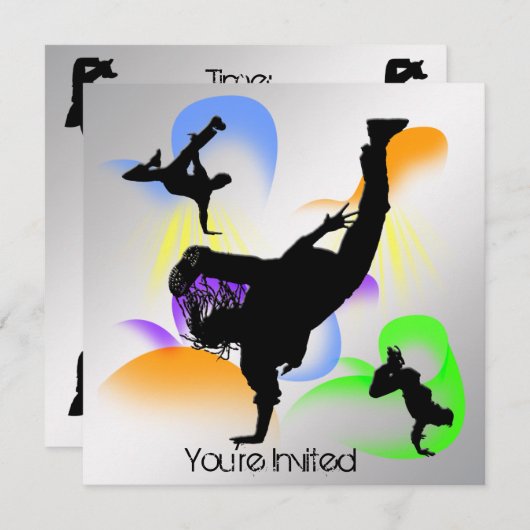 Invitation de partie de B-Boying (Devant / Derrière)