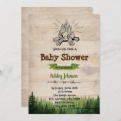 Invitation de partie de baby shower de camp (Devant / Derrière)