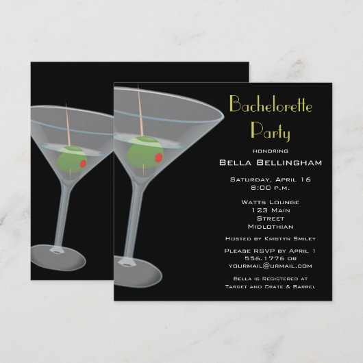 Invitation de partie de Bachelorette (Devant / Derrière)