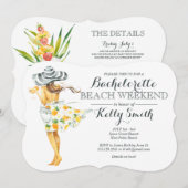 Invitation de partie de Bachelorette de fille de (Devant / Derrière)