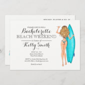 Invitation de partie de Bachelorette de fille de (Devant / Derrière)