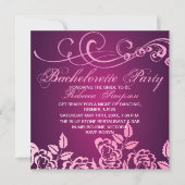 Invitation de partie de Bachelorette de rose de (Devant)