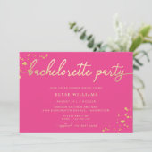 Invitation de partie de Bachelorette or rose chaud (Debout devant)
