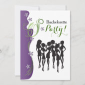 Invitation de partie de Bachelorette - pourpre (Devant)
