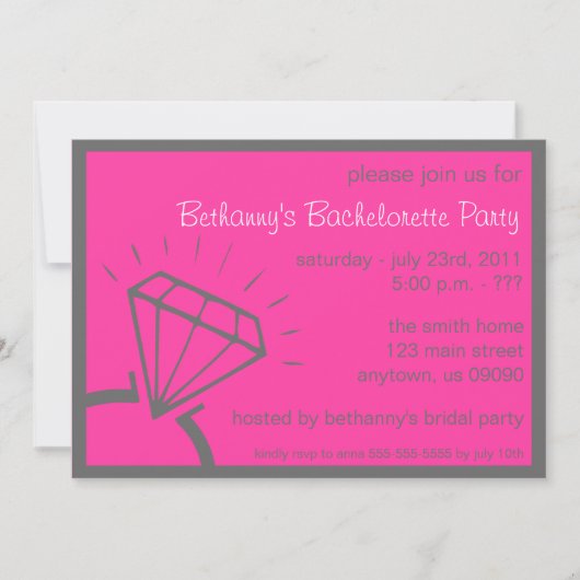 Invitation de partie de Bachelorette (rose de (Devant)