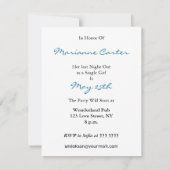 Invitation de partie de Bachlorette (Dos)