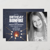 Invitation de partie de barbecue de Campout de feu (Devant / Derrière)