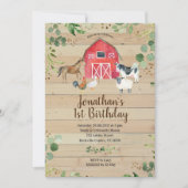 Invitation de partie de basse-cour d'anniversaire (Devant)