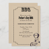 Invitation de partie de BBQ de fête des pères (Devant / Derrière)