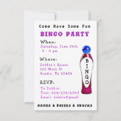 Invitation de partie de BINGO-TEST (Dos)