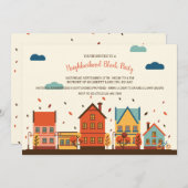 Invitation de partie de bloc de voisinage de chute (Devant / Derrière)