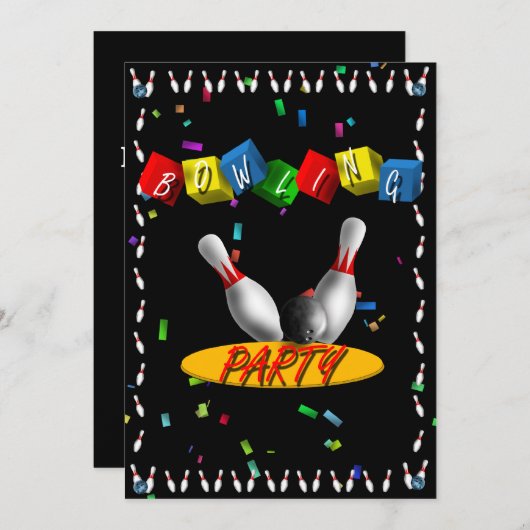 Invitation de partie de bowling (Devant / Derrière)