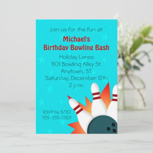 Invitation de partie de bowling d'illustration de (Debout devant)