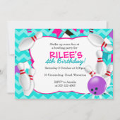 Invitation de partie de bowling - FILLES (Devant)