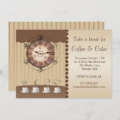 Invitation de partie de café, de tasse et (Devant / Derrière)
