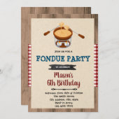 Invitation de partie de chocolat de fondue (Devant / Derrière)
