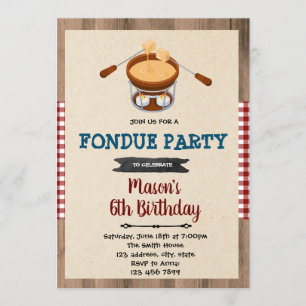Invitation de partie de chocolat de fondue
