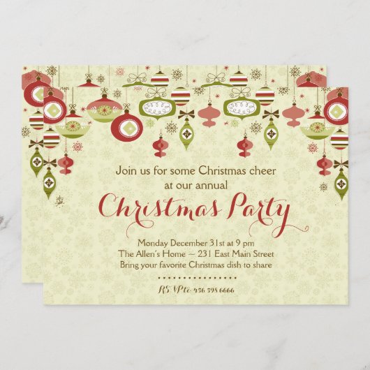 Invitation de partie de Chrismas d'échange (Devant / Derrière)