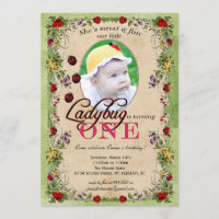 Invitation de partie de coccinelle - photo, un an