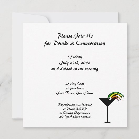 Invitation de partie de cocktail (Dos)