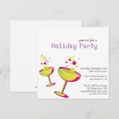 Invitation de partie de cocktails de vacances (Devant / Derrière)