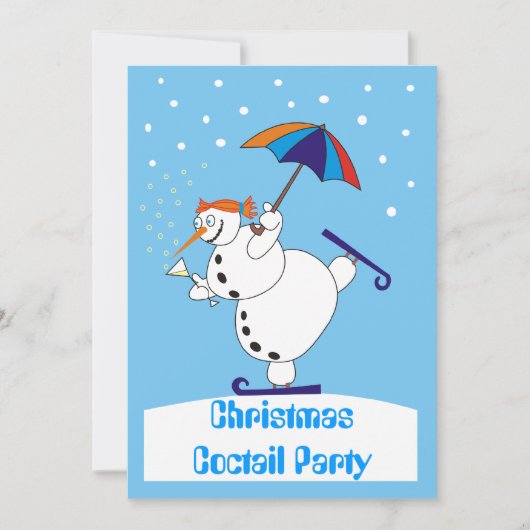 Invitation de partie de Coctail de Noël (Devant)
