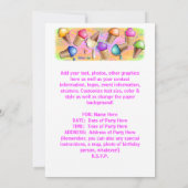 Invitation de partie de cornet de crème glacée (Dos)