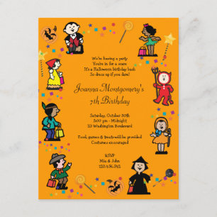 Invitation de partie de costume d'anniversaire de