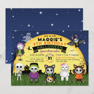 Invitation de partie de costume d'anniversaire de