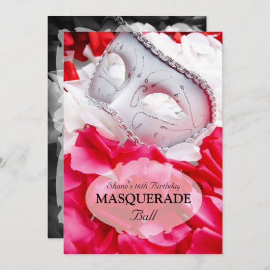 Invitation de partie de costume de boule (Devant / Derrière)