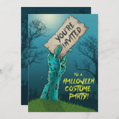 Invitation de partie de costume de Halloween de (Devant / Derrière)