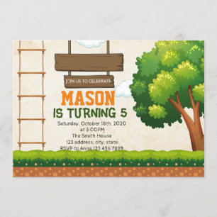 Invitation de partie de cours de cime d'arbre