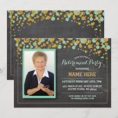 Invitation de partie de craie de menthe de photo (Devant / Derrière)