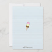 Invitation de partie de crème glacée (Dos)