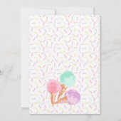 Invitation de partie de crème glacée (Dos)