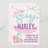 Invitation de partie de crème glacée (Devant / Derrière)