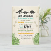 Invitation de partie de dinosaure d'invitation (Debout devant)