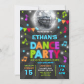 Invitation de partie de disco de lueur (Devant)