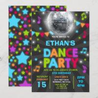 Invitation de partie de disco de lueur