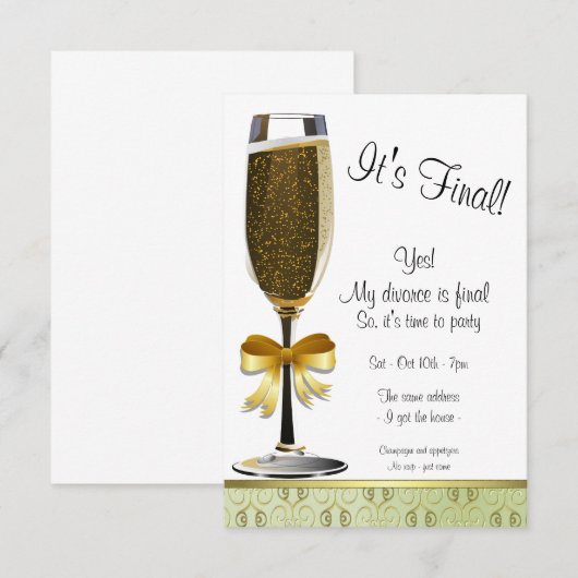 Invitation de partie de divorce de cannelure de (Devant / Derrière)