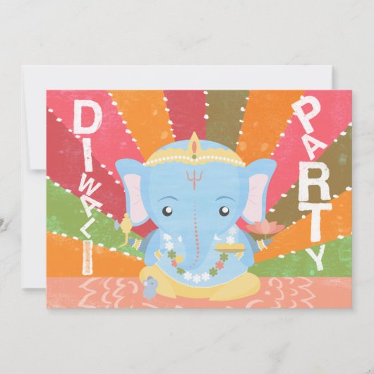 Invitation de partie de Diwali (Devant)