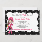 Invitation de partie de douche de bébé de pirate (Devant)