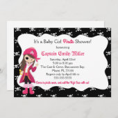 Invitation de partie de douche de bébé de pirate (Devant / Derrière)