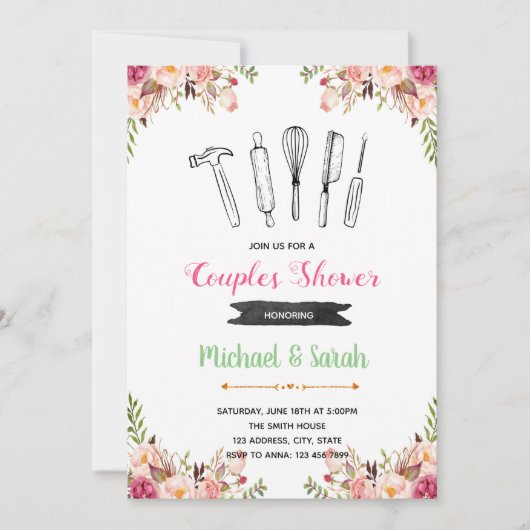 invitation de partie de douche d'outil et (Devant)