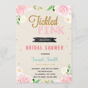 Invitation de partie de douche rose de