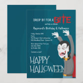 Invitation de partie de Dracula Halloween (Devant / Derrière)