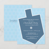 Invitation de partie de Dreidel Chanukah (Devant / Derrière)