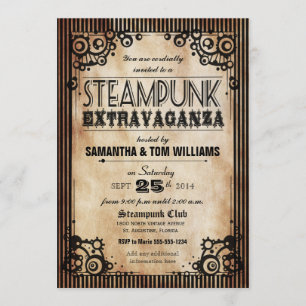 Invitation de partie de fantaisie de Steampunk